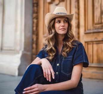 Chapeau de cow-boy paille Ava