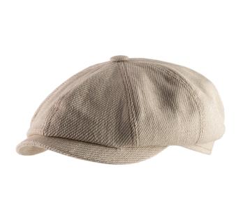 casquette coton lin Stetson Uni Twill Flat Cap