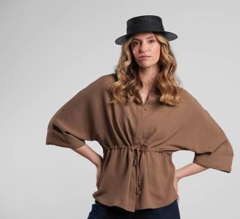 Chapeau Beige Canotier Luxe